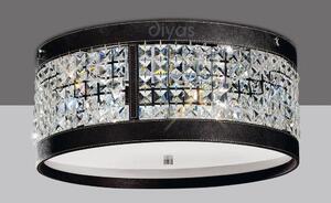 Diyas IL31041 Celsa Dark Brown Leather Flush Ceiling Light