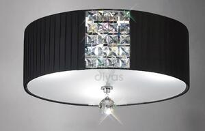 Diyas IL31172/BL Evelyn Black And Crystal Flush Ceiling Light