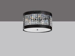 Diyas IL31030 Celsa Black Leather Flush Ceiling Light
