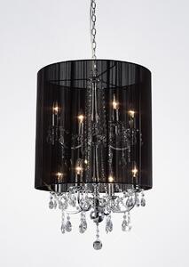 Diyas IL30068 Ella Crystal Chandelier with Black Shade