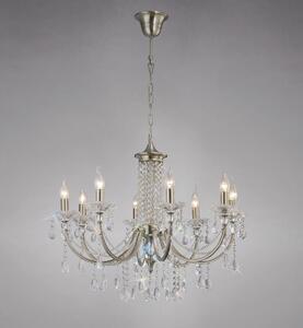 Diyas IL32088 Leana Crystal Chandelier in Satin Nickel