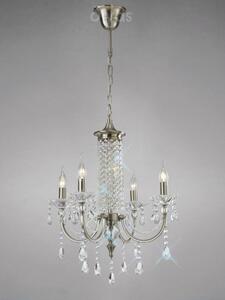 Diyas IL32084 Leana Crystal Chandelier in Satin Nickel