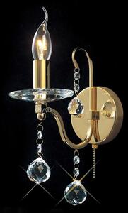 Diyas IL30211 Bianco Single Crystal Wall Light in Gold Finish