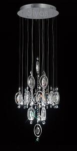 Diyas IL31353 Solana Glass and Crystal Ceiling Pendant Light