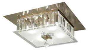 Diyas IL30247 Tosca Glass Ceiling Flush Light in Antique Brass