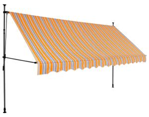 Manual Retractable Awning with LED 350 cm Yellow and Blue