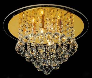 Diyas IL30208 Atla Crystal Flush Ceiling Light in Gold Finish