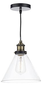 Dar RAY0175 Ray 1 Light Clear Glass Pendant Light