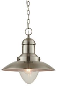 Endon 60799 Mendip Industrial Fisherman Ceiling Pendant Light in Satin Nickel Finish