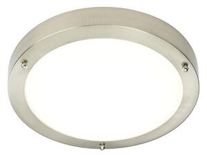 Saxby 54675 Portico LED Nickel and Frosted Glass Ceiling Flush Light IP44