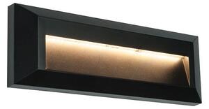 Saxby 61214 Severus Rectangle - Horizontal Outdoor Wall Light in Black