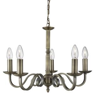 Searchlight 1505-5AB Richmond Multi Arm Ceiling Light Antique Brass Finish