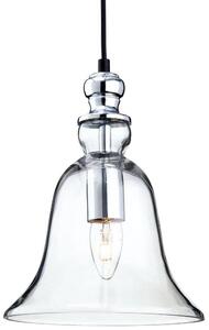 Firstlight Omar 3411CH Chrome and Clear Glass Bell Ceiling Pendant Light