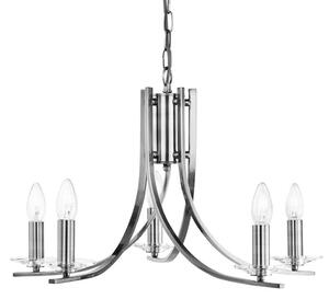 Searchlight 4165-5SS Ascona 5 Light Multi Arm Ceiling Light Silver
