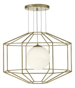 Dar IZM0135 Izmir 1 Light Hexagonal Old Gold Pendant Ceiling Light