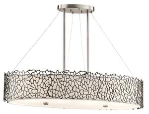 KL-SILVER-CORAL-ISLE Silver Coral Oval Island Ceiling Pendant Light