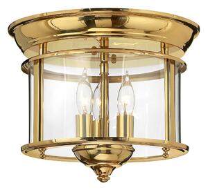HK-GENTRY-F-PB Gentry 3 Light Round Glass Flush Ceiling Lantern Light