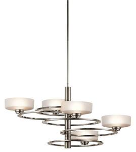 KL/ALEEKA5B Aleeka 5 Light Classic Pewter Chandelier Orbiting around Central Column