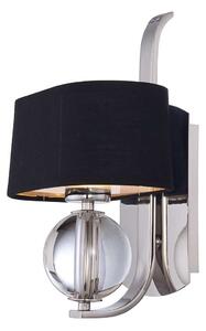 QZ/GOTHAM1 Gotham 1 Light Silver Wall Light with Black Shade