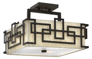 HK-LANZA-SF Lanza 3 Light Bronze Semi Flush Ceiling Light with Shade