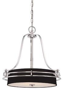 QZ/GOTHAM/P Gotham 4 Light Silver Ceiling Pendant with Black Shades