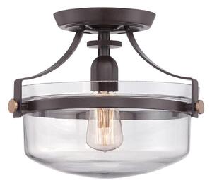 QZ/PENNSTAT/F WT Penn Station Semi Flush Ceiling Light in Western Bronze