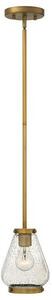 HK/FINLEY/P BR Finley 1 Light Brushed Bronze Mini Pendant with Seeded Glass Shade