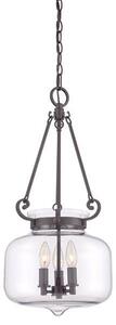QZ/STEWART WT Stewart 3 Light Western Bronze Pendant with Glass Shade