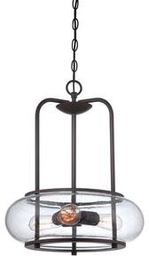 QZ/TRILOGY/3P Trilogy 3 Light Old Bronze Ceiling Pendant with Glass Shades