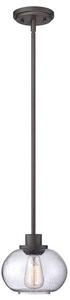 QZ/TRILOGY/MP Trilogy 1 Light Old Bronze Ceiling Pendant with Glass Shade