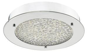 Dar PET5250 Peta Flush IP44 LED Crystal And Polished Chrome Ceiling Light