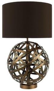 Dar VOY4264 Voyage Table Lamp With Brown Faux Silk Shade