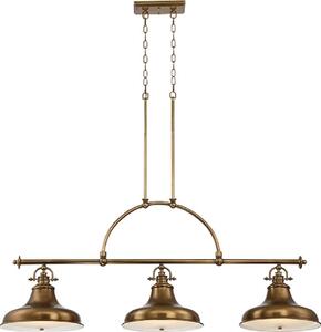 QZ-EMERY3P-WS Emery 3 Light Island chandelier In Weathered Brass