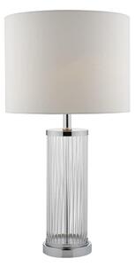 Dar OLA4350/X Olalla Table Lamp With Ivory Faux Silk Shade