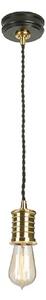 DOUILLE/P BPB Douille Lamp Holder Ceiling Pendant In Black And Polished Brass (Fitting Only)