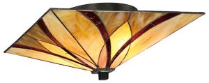 Asheville Flush Mount Ceiling Light In Valiant Bronze With Tiffany Shade