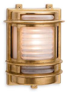 Firstlight 5924BR Nautic Rectangular Wall Light In Brass With Frosted Glass