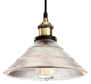Firstlight 5902AB Empire 1 Light Ceiling Pendant In Antique Brass With Clear Fluted Glass