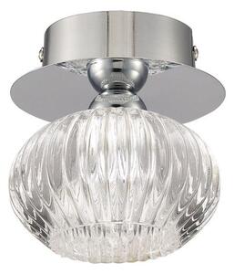 Franklite CF5749 Tizzy 1 Light Flush Ceiling Light In Chrome With Clear Modern Effect Glass