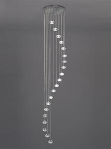 F2343/20 Lizzy 20 Light Ceiling Pendant In Chrome With Clear Modern Effect Glass Shades