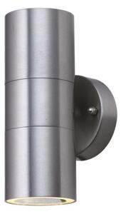 Searchlight 5008-2-LED Up / Down Wall Light With Clear Glass In Stainless Steel