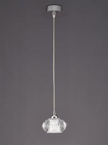 PH117 Lizzy 1 Light Ceiling Pendant In Chrome With A Clear Modern Effect Glass Shade