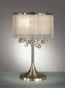 T986 3 Light Table Lamp In Bronze With Crystal Drop Decoration