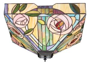 Interiors 1900 70698 Willow Tiffany 2 Light Large Flush Ceiling Light In Bronze