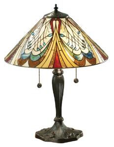 Interiors 1900 64163 Hector Tiffany Medium 2 Light Table Lamp In Bronze With Shade