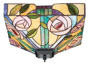 Interiors 1900 70699 Willow Tiffany Medium 2 Light Flush Ceiling Light In Bronze