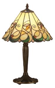 Interiors 1900 64195 Jamelia Tiffany Small 1 Light Table Lamp In Dark Bronze With Shade