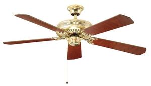 Fantasia 110019 Classic 52" Ceiling Fan In Polished Brass With Matt Mahogany/Matt Oak And Cane