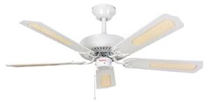 Fantasia 110033 Classic 52 Inch Ceiling Fan In White With Matt White/White And Cane Blades