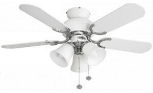 Fantasia 110538 Capri 36 In Ceiling Fan In Gloss White And Stainless Steel With Light